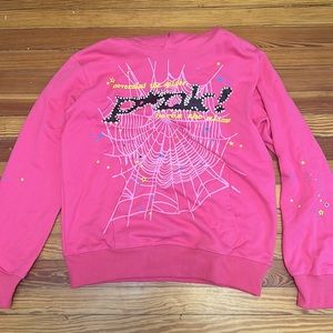 new sp5der punk hoodie in pink